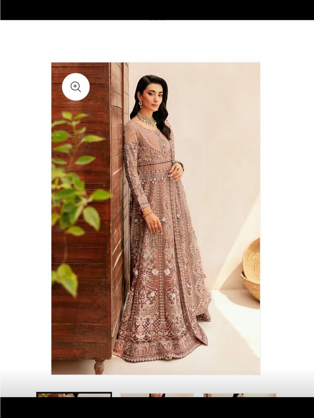 Embroidered Mauve Evening Gown Dress